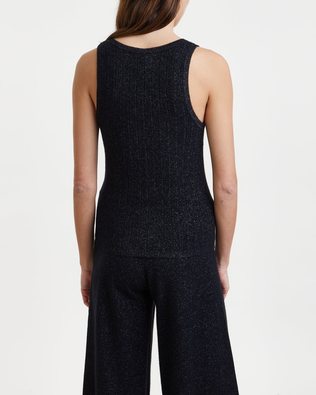 LISA YANG Top Alessia Sparkle Cashmere Svart 2 (M-L)