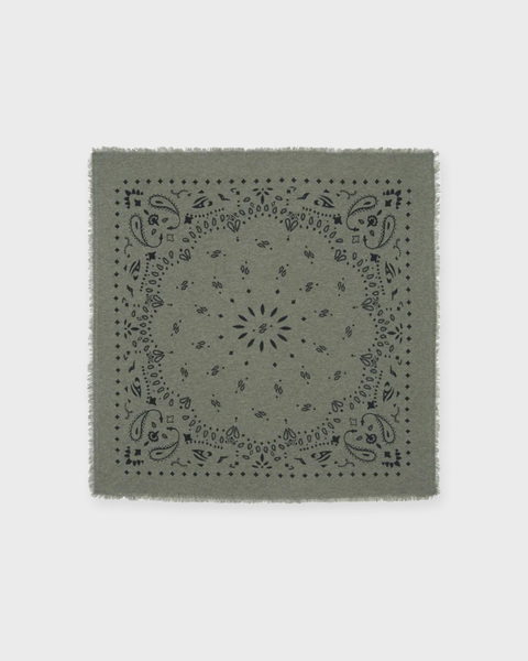 Hachiko Cashmere Bandana Scarf  Khaki 1
