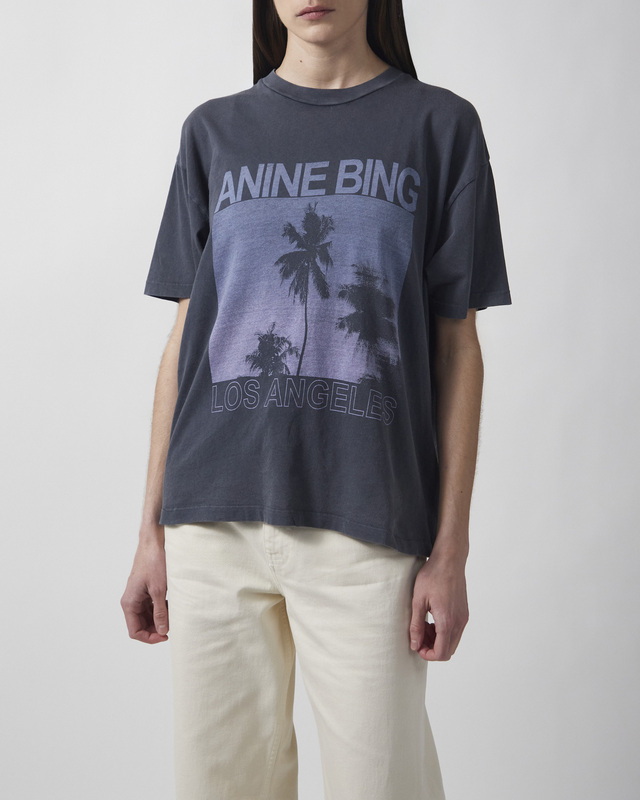 Anine Bing T-skjorte Cade Tee Palms Grey XS