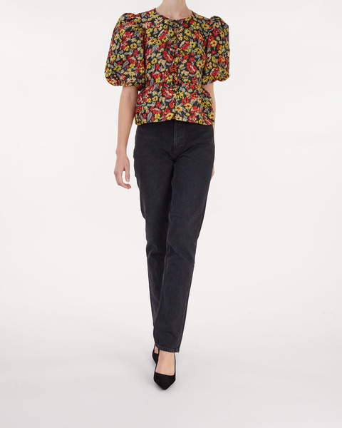 Blus 3D Jacquard Peplum Multicolor 2