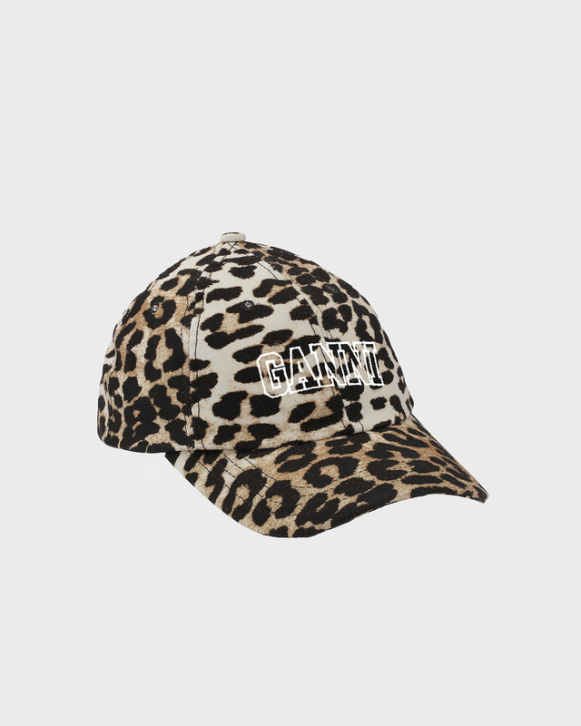 GANNI Keps Hat Leopard Print Leopard ONESIZE