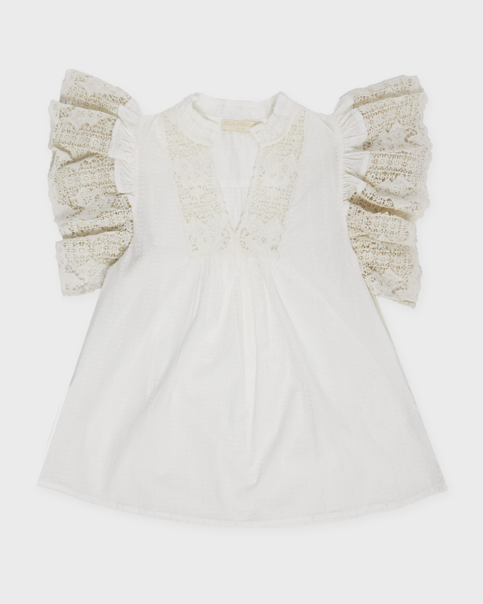 Ulla Johnson Women's Beige Top Jolie Flutter Sleeve Us 2 ( Eur 34)