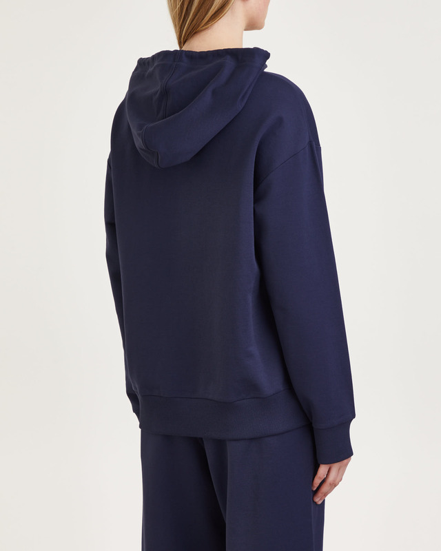 Moncler Classic Hoodie Logo Mörkblå XL