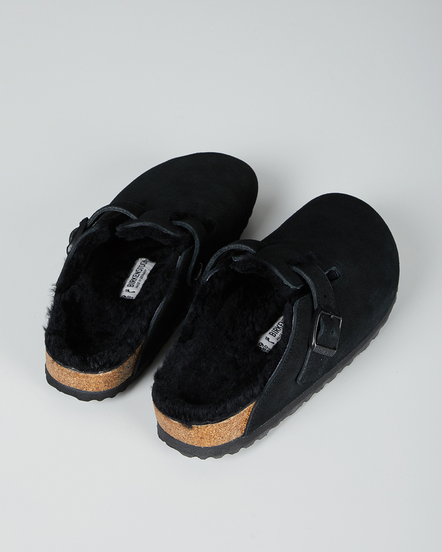 Birkenstock Tofflor Boston Fur Svart EUR 38