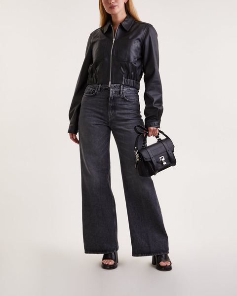 Jacka Cropped Leather  Svart 1