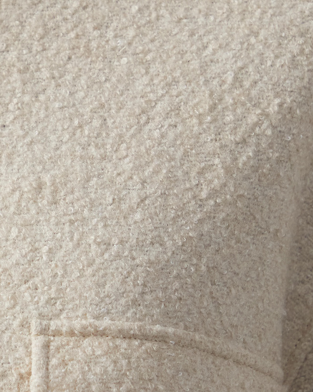 Moncler Jacket Bouclé Wool Blend Zip-Up Beige  IT 46 (EUR 40)