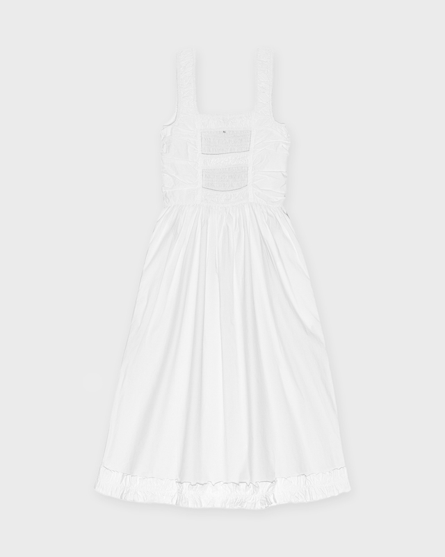 GANNI Klänning Poplin Midi Strap Vit 36