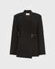 Sportmax Jakke Tailored Leather Belt Detail Black IT 48 (EUR L-XL)