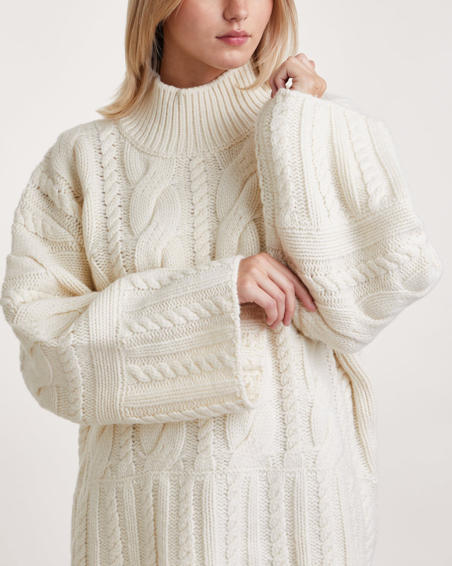 Dagmar Tröja Cable Knit  Vit XS