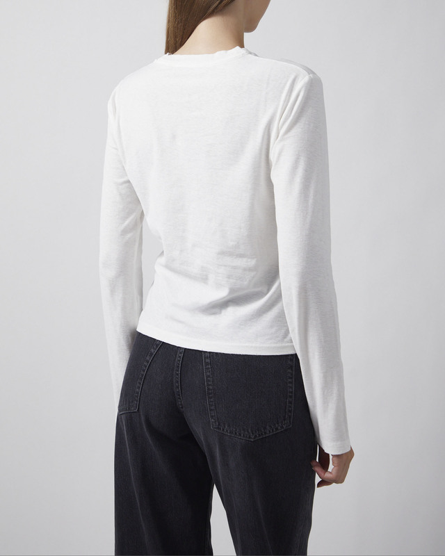 Acne Studios T-shirt Distressed Logo Offwhite XXS/XS