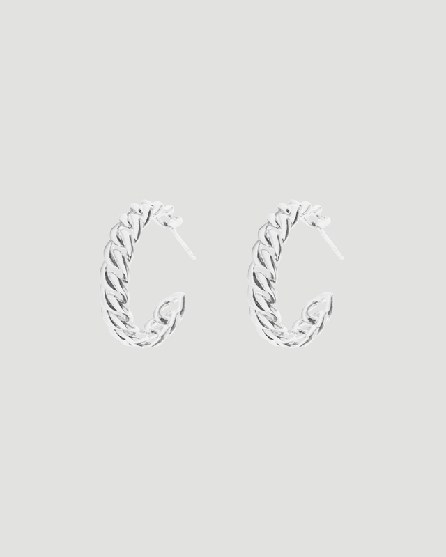 CBYC Earring Curb Hoop 25 mm Silver ONESIZE