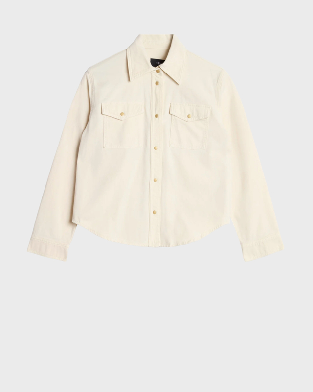 7 For All Mankind CLASSIC SHIRT Comfort Twill Ecru L
