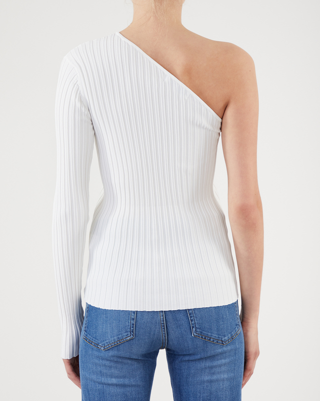 Wakakuu Icons One Shoulder Ribbed Top White XS