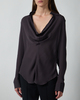 Acne Studios Bluse Cowl Collar Silk Granit 36