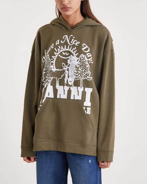 Hoodie Isoli Animals Oversized Grön 1