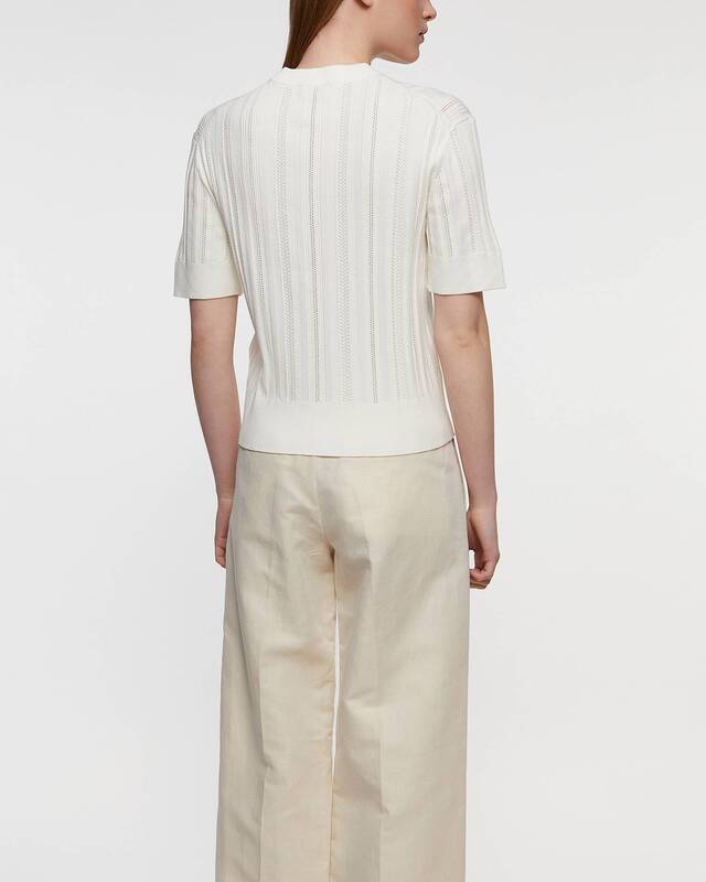 Filippa K T-shirt Braid Knit Pearl XL