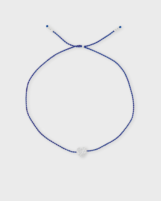 CBYC Bracelet Silver Heart Tiny Navy ONESIZE
