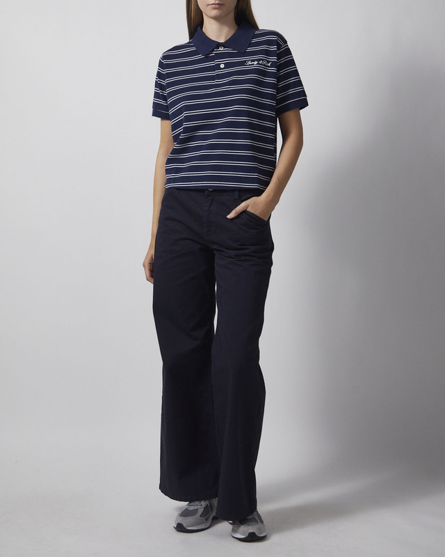 Sporty & Rich Poloskjorte Signature Logo Navy S