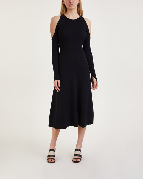 Klänning Melange Open Back Midi Svart 2