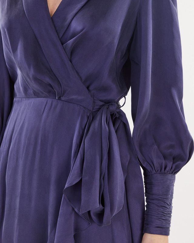 Zimmermann Klänning Silk Wrap Midi Navy 3 (L-XL)