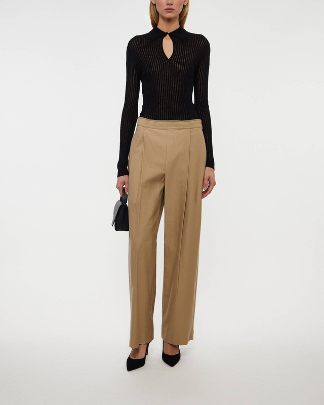 Vince Byxor Mid Rise Pleated Wide Leg Dune US 6 (EUR 38)