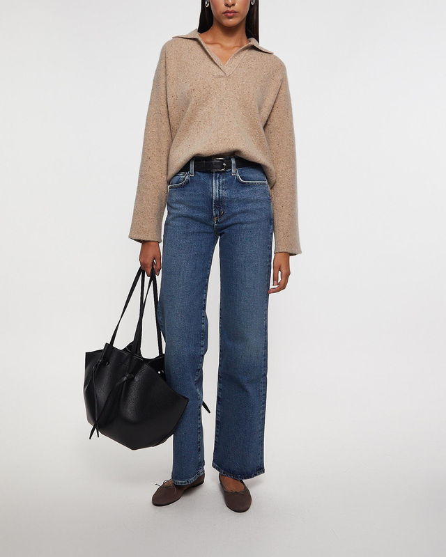 Vince Tröja Donegal Dolman Polo Beige S