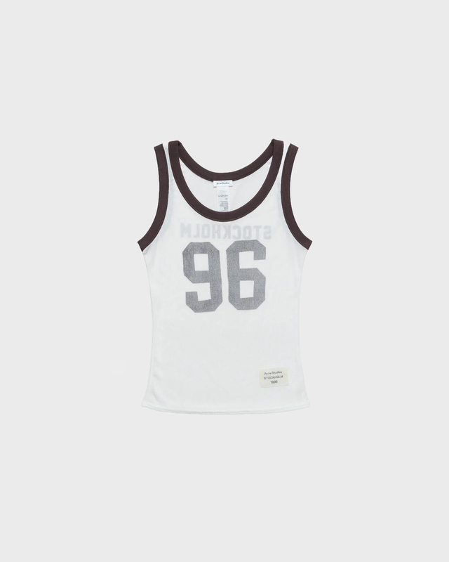 Acne Studios Top Sheer Logo Tank White S