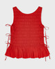 Ganni Top Cotton Poplin Smock Tie String Röd 34