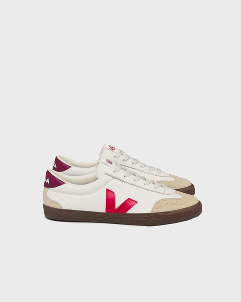 Sneakers Volley Suede Leather Trimmed White/red 1