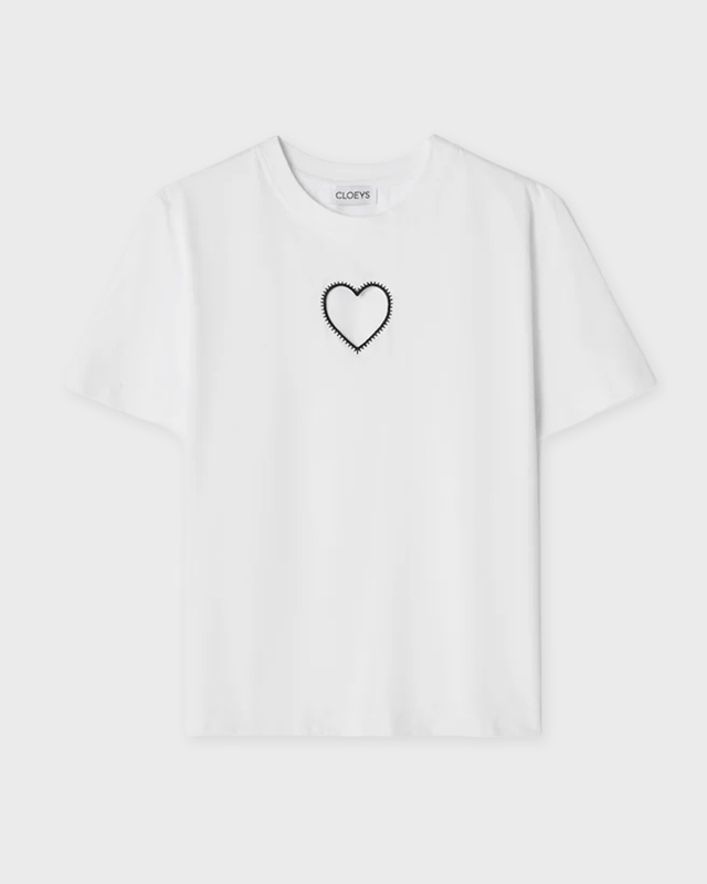 CLOEYS T-shirt heart white White L