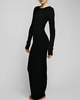 Éterne Dress Long Sleeve Crewneck Maxi Black S