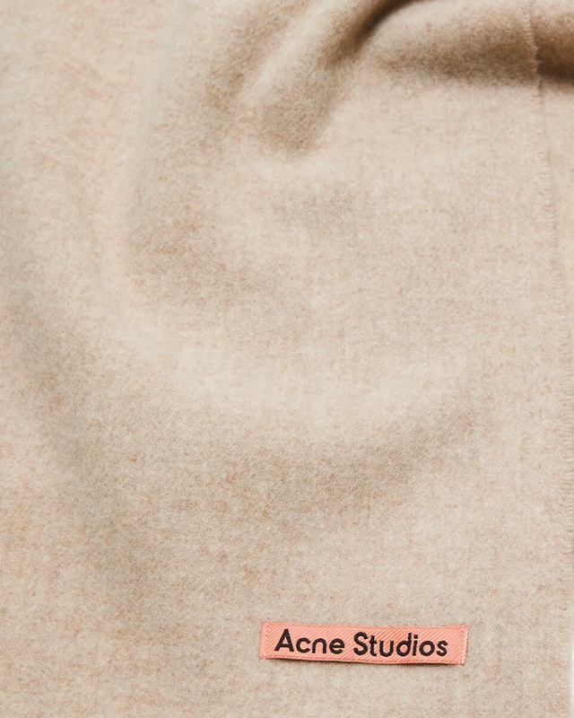 Acne Studios Scarf Fringe Wool Skinny Oatmeal ONESIZE