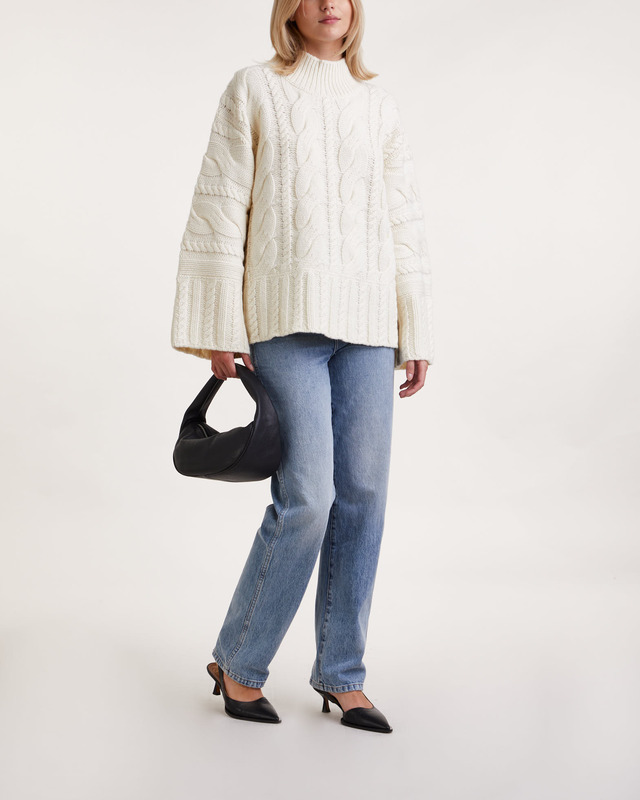 Dagmar Tröja Cable Knit  Vit XS