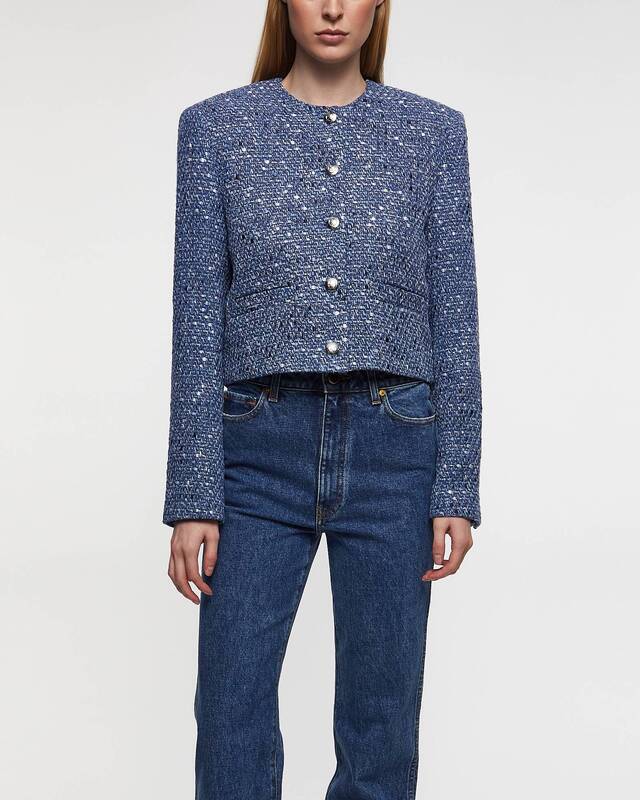 Anine Bing Jacket Amber Blue Tweed Blue L