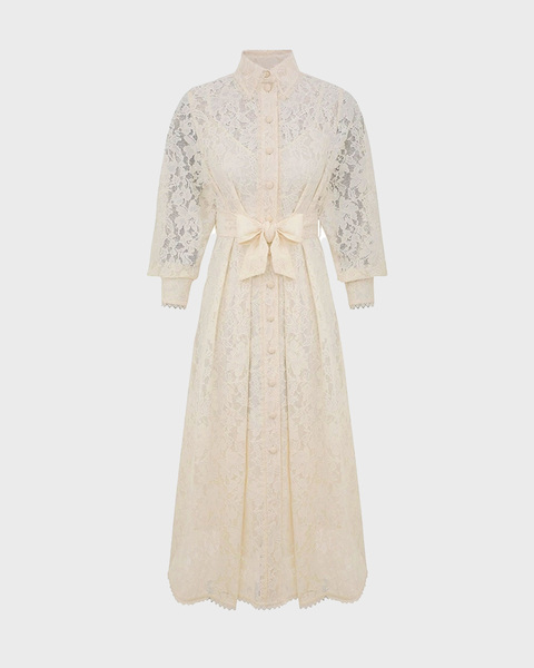 Dress Dawning Tuck Midi  Creme 1