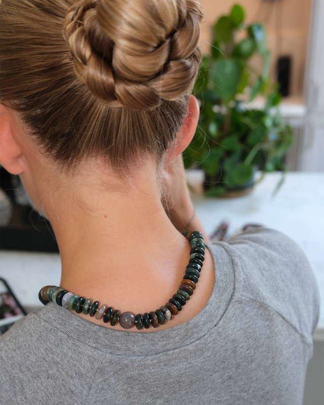 CBYC Halskjede Forest Green Stone Silver ONESIZE