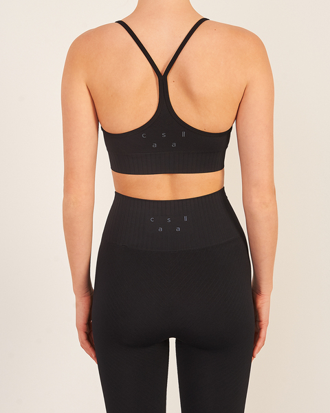 Seamless Graphical Rip Sports Top Black 2