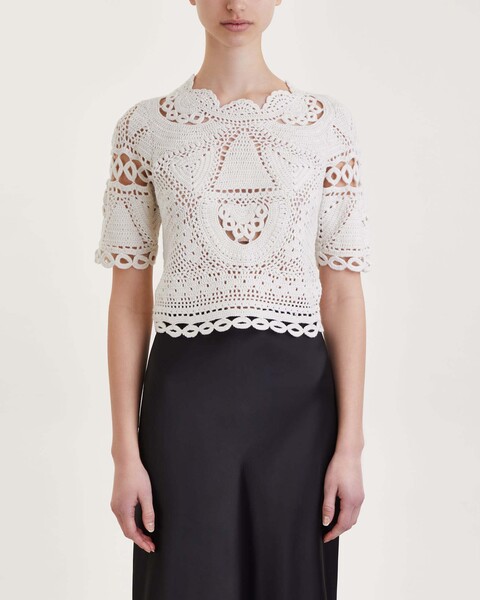 Hand croched top  Vit 1