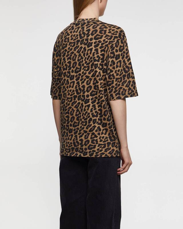 ANINE BING T-Shirt Avi Black and Brown Leopard Leopard M