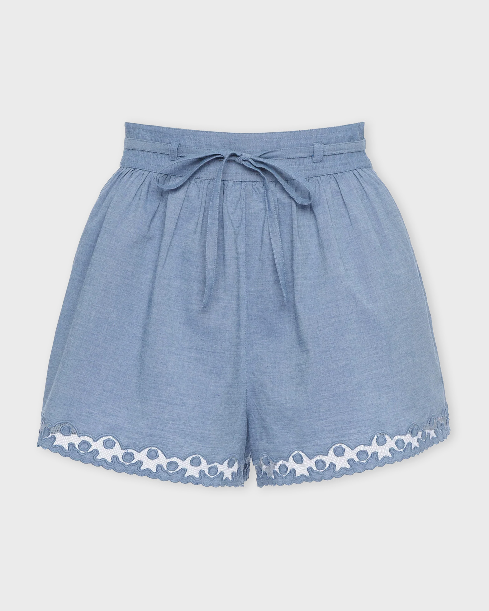 Ulla Johnson Women's Light Blue Shorts Elowen Us 2 ( Eur 34)