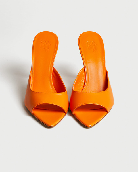 Mules Pointed Toe Mule Orange 2