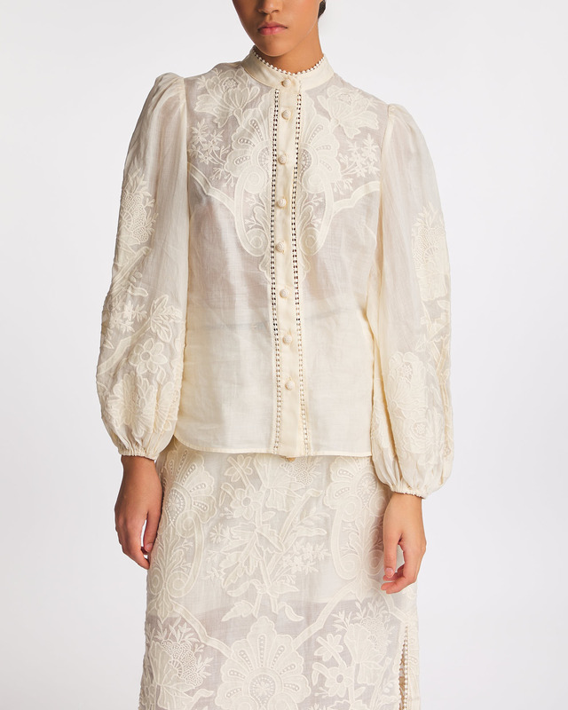Zimmermann Blus Ottie Embroidered Creme 1 (S-M)