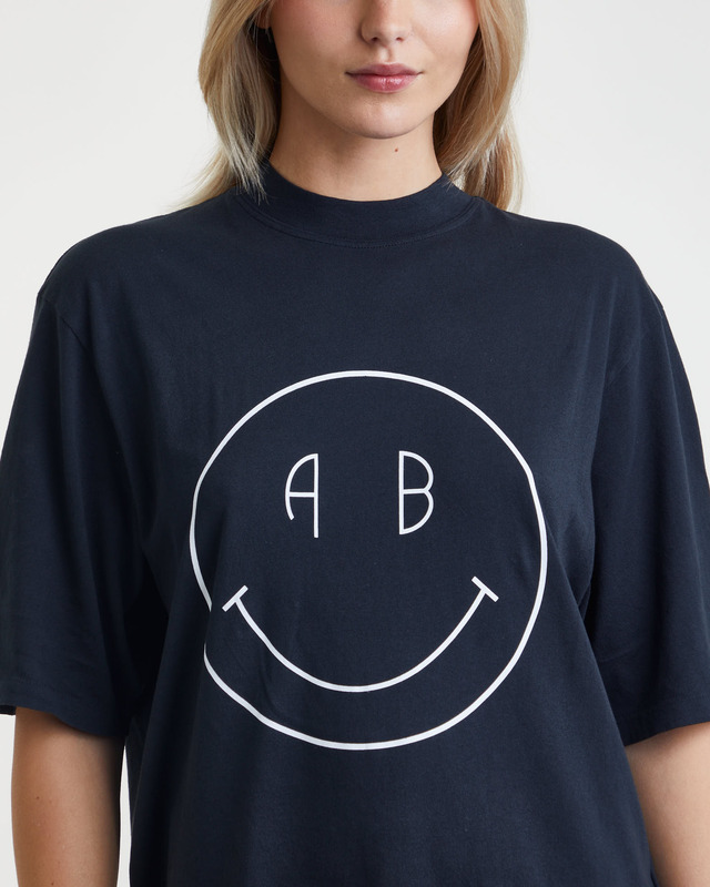Anine Bing T-shirt Avi Smiley Svart L