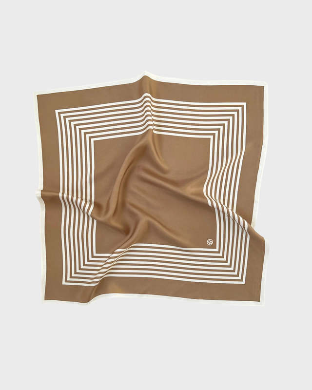 Le Scarf Skjerf No. 9 Cappuccino & White 65x65 ONESIZE