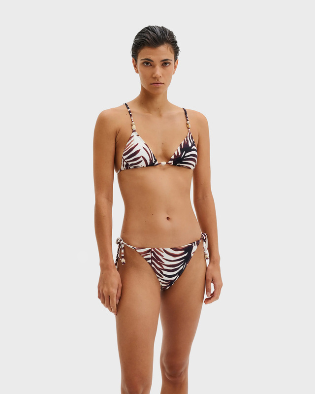 Malina Bikiniunderdel Sanja Beaded Tie White/Brown M