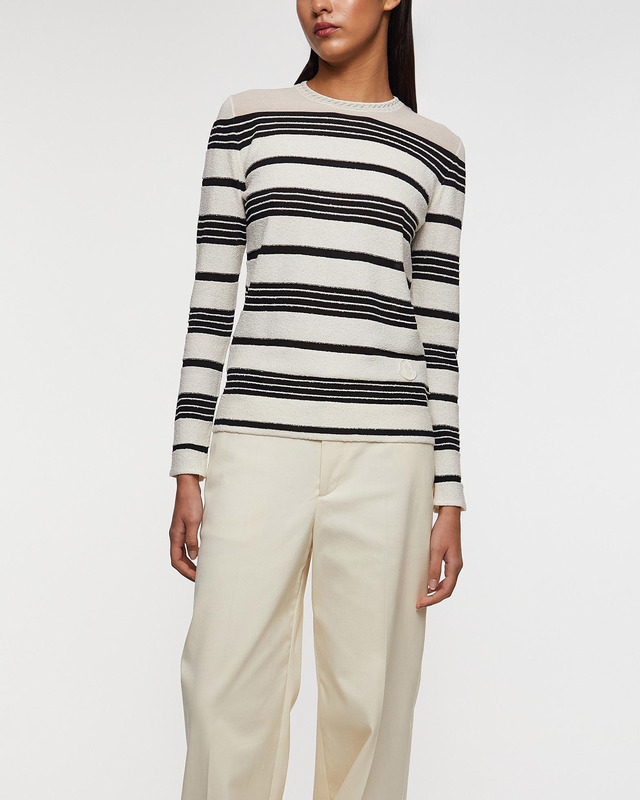 Moncler Sweater Striped Bouclé Jumper Mörkgrå L