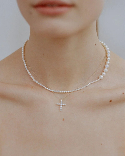 Necklace Fellini Croix Guld ONESIZE 2