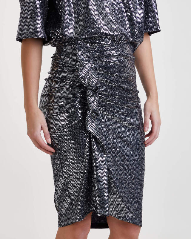 Isabel Marant Étoile Skirt Dolene Ruffle  Silver FR 36 (EUR 34)