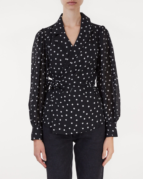 Skjorta Printed Light Crepe Wrap Svart 1