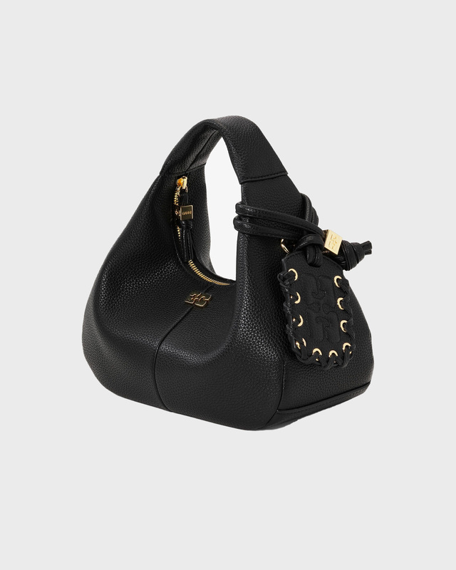 Ganni Bag Hobo Mini Grained Black ONESIZE